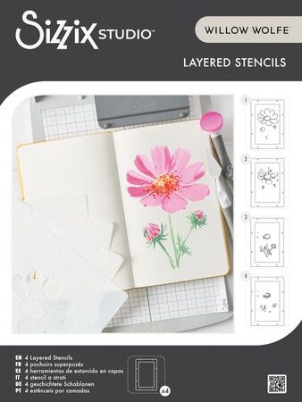 Sizzix A6 Layered Stencils By Willow Wolfe 4/Pkg - Cosmos