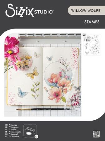 Sizzix Clear Stamps Set By Willow Wolfe 7/Pkg - Magnolia