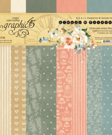 GRAPHIC 45 - Collezione Always & Forever 8.5 x 11 Patterns & Solids Pack