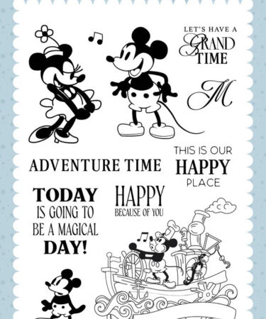 Echo Park - Collezione Mouse And Me - Designer Stamps Retro Mouse Pal