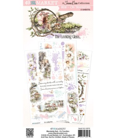 49 And Market -Collezione The Looking Glass - Blendable Rub-On Transfer Set 6"X12"