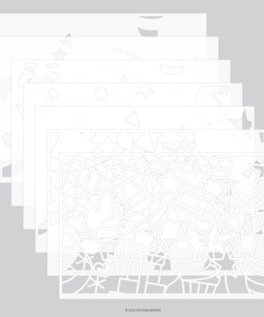 Concord & 9th – KRISTINA WERNER –Big Day Birthday Stencil Pack (7 qty; 6 x 9)