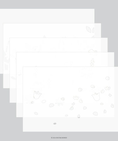 Concord & 9th – KRISTINA WERNER –Flower Field Stencil Pack (5 qty; 6 x 9)