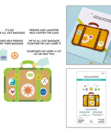 SPELLBINDERS - Retro Suitcase and Sentiments Stamp & Die Set by Sheri Ballantyne