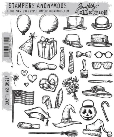Stampers Anonymous - TIM HOLTZ -Crazy Things Tim Holtz Cling Stamps