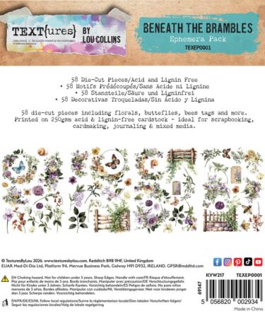 TEXT(ures)- Collezione Beneath the Brambles Ephemera Pack (58pcs)