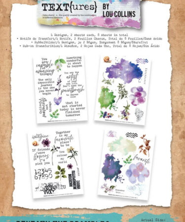 TEXT(ures)- Collezione Beneath the Brambles 6x8 Inch Rub-On Transfer Set (8pcs)