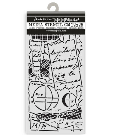   STAMPERIA - Collezione A new Beginning -Stencil spesso cm 12X25  appunti