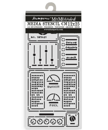   STAMPERIA - Collezione A new Beginning -Stencil spesso cm 12X25 pannello di controllo