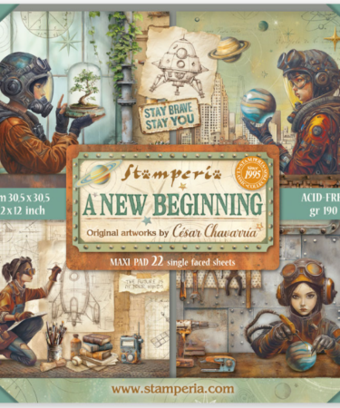  STAMPERIA - Collezione A new Beginning - Blocco 22 fogli 30,5x30,5 12x12 inches Single Face