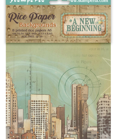   STAMPERIA - Collezione A new Beginning -Selezione 8 Carta di riso fto A6 Backgrounds
