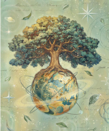   STAMPERIA - Collezione A new Beginning -Carta di riso fto A4 The World Tree