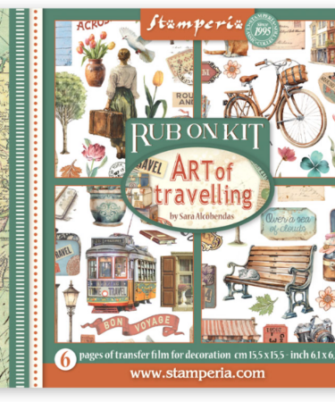  STAMPERIA - Collezione  Art of Travelling -Rub on kit cm 15,5x15,5 - 6 pagine
