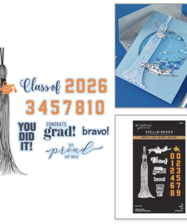 SPELLBINDERS - Classic Mouse Graduation Sentiments Press + Foil Plate & Die Set