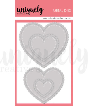  Uniquely Creative - CollezionePaperbark Blooms -  Stitched Nesting & Scalloped Hearts Die