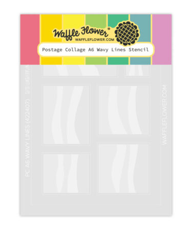 WAFFLE FLOWER - Postage Collage A6 Wavy Lines Stencil