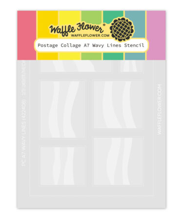 WAFFLE FLOWER - Postage Collage A7 Wavy Lines Stencil