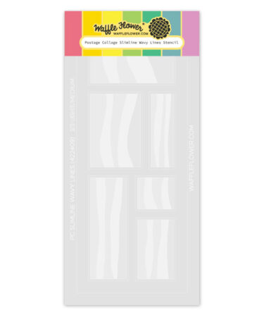 WAFFLE FLOWER - Postage Collage Slimline Wavy Lines Stencil