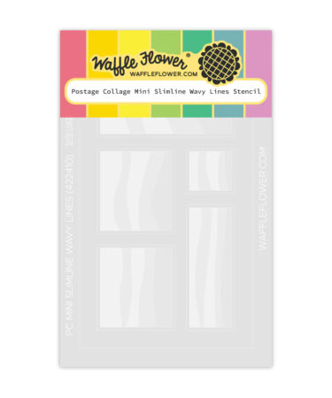 WAFFLE FLOWER - Postage Collage Mini Slimline Wavy Lines Stencil