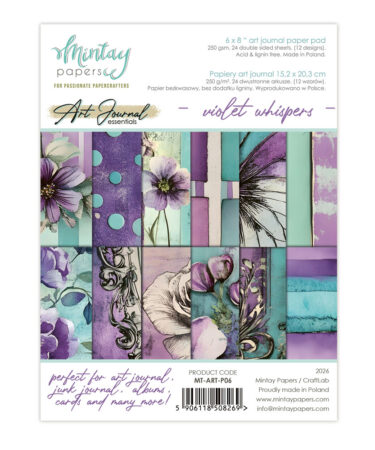 MINTAY PAPERS -COLLEZIONE ART JOURNAL-  6 x 8 Art Journal Paper Pad - Violet Whispers