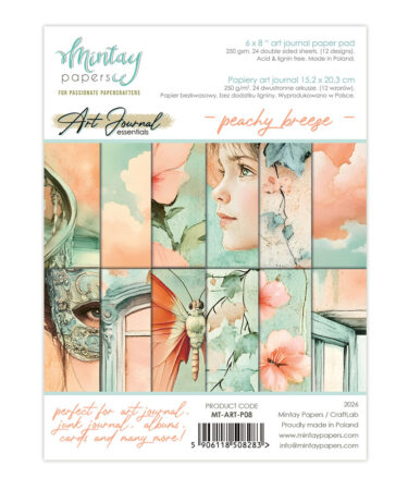 MINTAY PAPERS - COLLEZIONE ART JOURNAL-6 x 8 Art Journal Paper Pad - Peachy Breeze