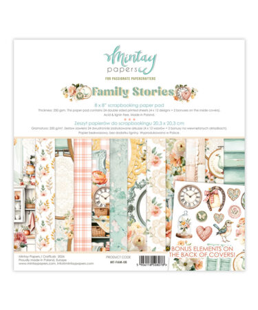 MINTAY PAPERS -Collezione Family Stories - 8 x 8  Paper Pad