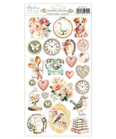 MINTAY PAPERS -  Collezione Family Stories - 6 x 12 Paper Stickers - elements