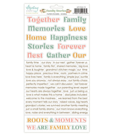 MINTAY PAPERS - Collezione Family Stories -  6 x 12 Paper Stickers  - Words