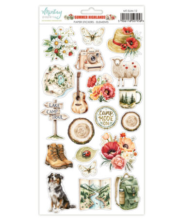 MINTAY PAPERS - Collezione Summer Highlands 6 x 12 Paper Stickers -  Elements