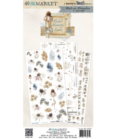 49 and Market -Collezione Faded Memory Lane 6 x12 Essential Rub-on Transfer Set