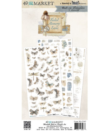 49 and Market -Collezione Faded Memory Lane 6 x12 Blendable Rub-on Transfer Set