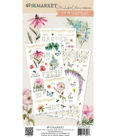 49 and Market -Collezione From the Garden 6 x12 Blendable Rub-on Transfer Set