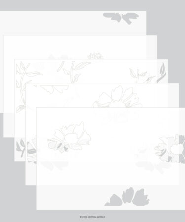 Concord & 9th – Kristina Werner - Aubrey Blooms Stencil Pack (5 qty; 6 x 9)