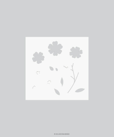 Concord & 9th – Kristina Werner -  Spring Stem Stencil (1 qty; 6 x 6)