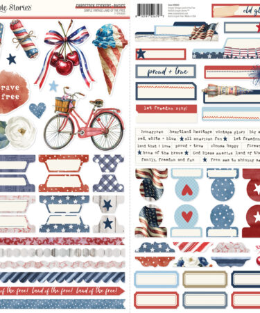 SIMPLE STORIES - Collezione Simple Vintage Land of the Free - Cardstock Stickers Basics