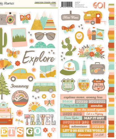 SIMPLE STORIES - Collezione Open Road - Cardstock Stickers Icons