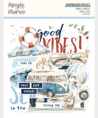 SIMPLE STORIES - Collezione Simple Vintage Sand & Sea - Chipboard Pieces