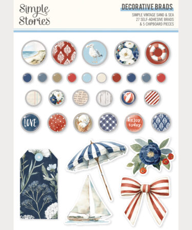 SIMPLE STORIES - Collezione Simple Vintage Sand & Sea - Decorative Brads