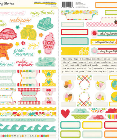 SIMPLE STORIES - Collezione Sweet Summertime - Cardstock Stickers Basics