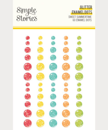 SIMPLE STORIES - Collezione Sweet Summertime - Glitter Enamel Dots