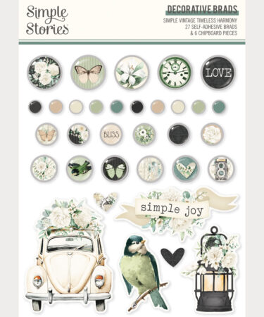 SIMPLE STORIES - Collezione Simple Vintage Timeless Harmony - Decorative Brads