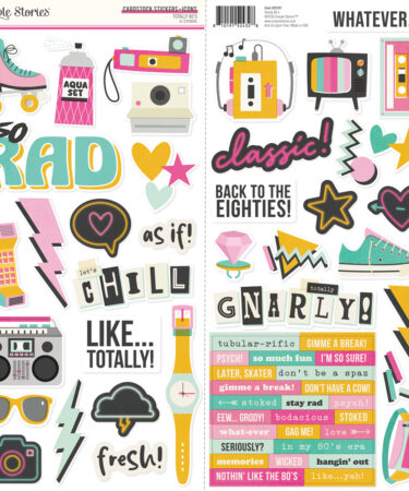 SIMPLE STORIES - Collezione Totally 80's - Cardstock Stickers Icons