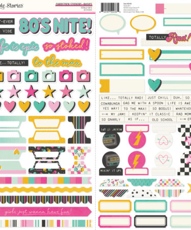 SIMPLE STORIES - Collezione Totally 80's - Cardstock Stickers Basics