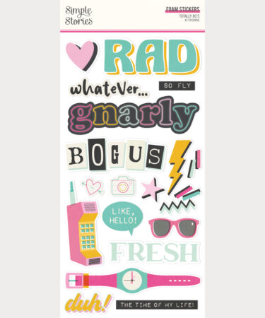 SIMPLE STORIES - Collezione Totally 80's - Foam Stickers