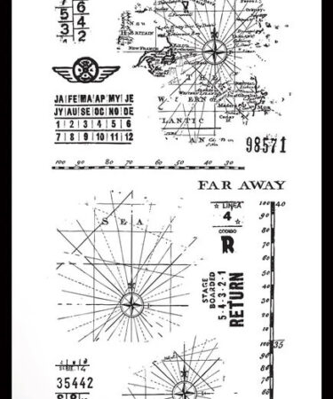 Arden Creative Studio COLLEZIONE BEEN THERE Maker Series 4x8 Inch Clear Stamp Set Charted Adventures