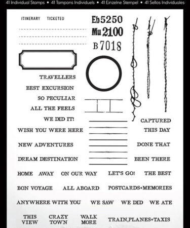 Arden Creative Studio COLLEZIONE BEEN THERE Maker Series 4x6 Inch Clear Stamp Set Traveler Essential Words+Phrases