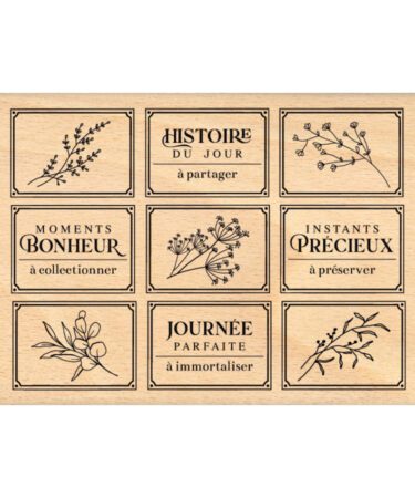 Florilèges Design - COLLEZIONE MURMURES - Tampon bois ÉTIQUETTES PRÉCIEUSES