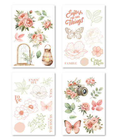 Florilèges Design - COLLEZIONE MURMURES - 4 Planches Stickers