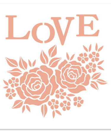 Florilèges Design - COLLEZIONE MURMURES - Pochoir 15 x 15 cm ROSES D'AMOUR