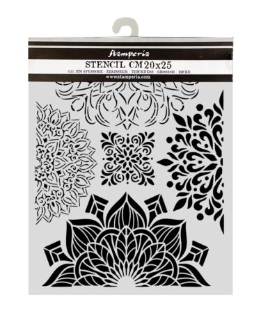 STAMPERIA  - Collezione Gardens of Time - Cut laser stencil for Art and Craft cm 20X25 - Gardens of Time half friezes